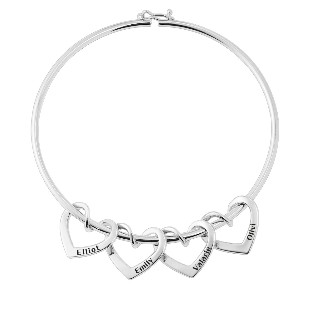 Rose Gold Bracelet - Customized Engraved Name Bracelets & Bangles