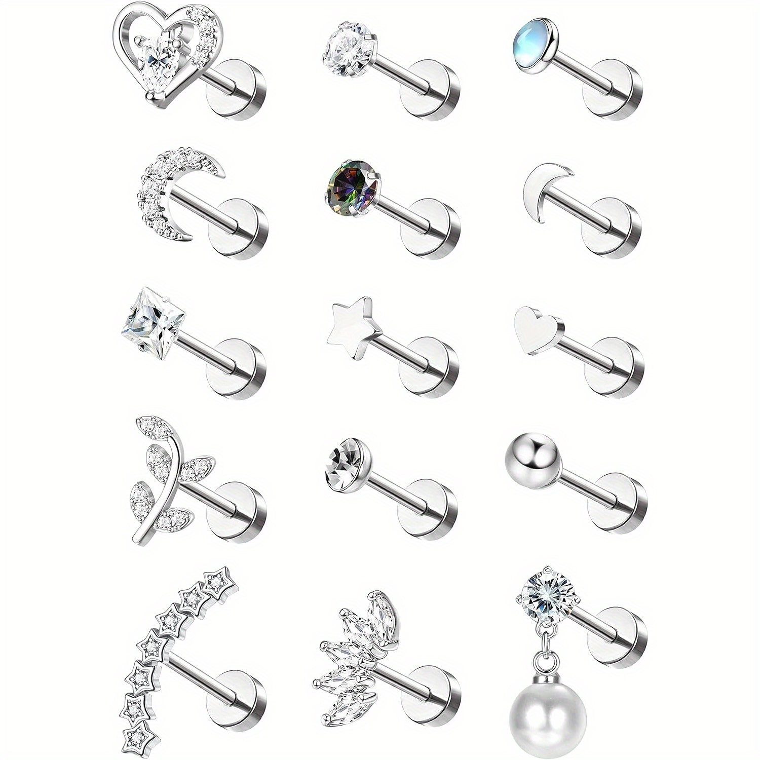 Opal Earrings Dangle - Drperfect Stainless Steel Cartilage Stud Earrings