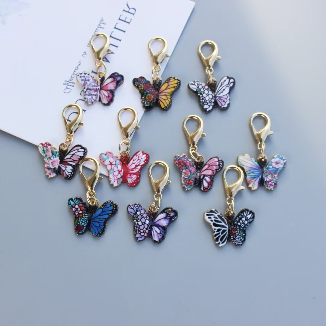 Necklace Pendant - 10pcs New Colorful Butterfly Lobster Buckle