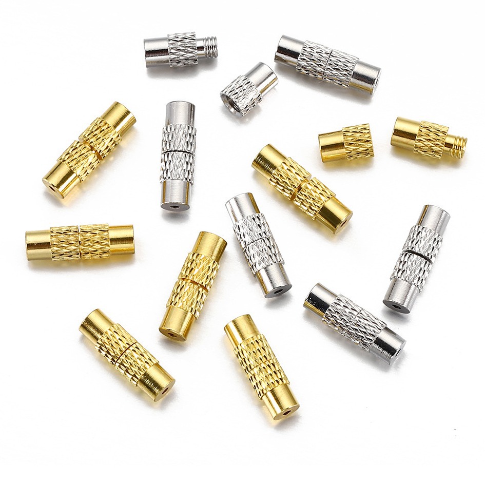 Pearl Necklace - 10pcs/20pcs Knurled Screw Clasps Copper Plated