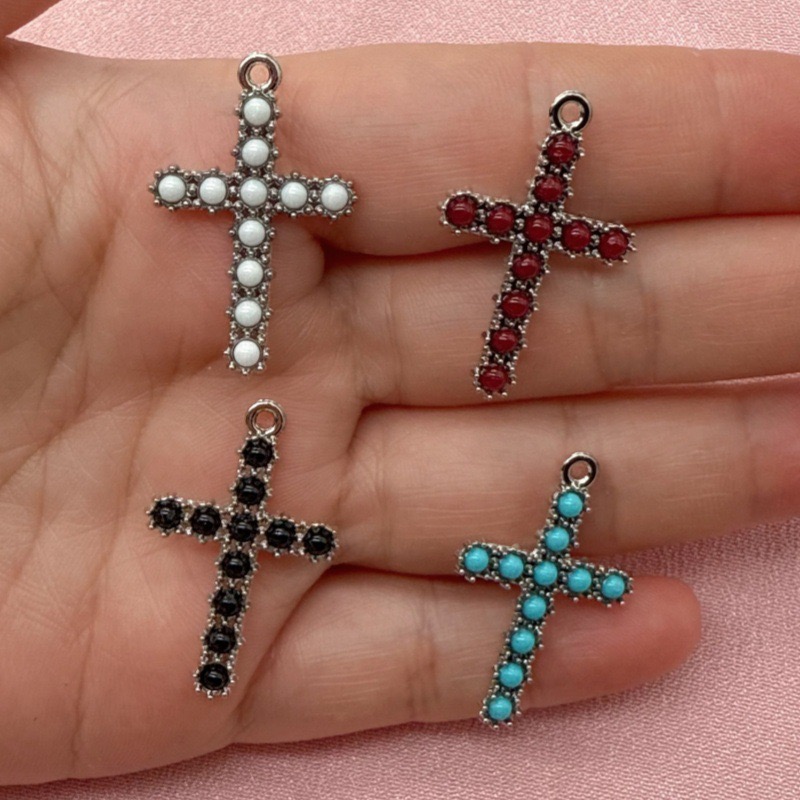 Necklace Pendant - 10pcs Korean version diamond cross pendant