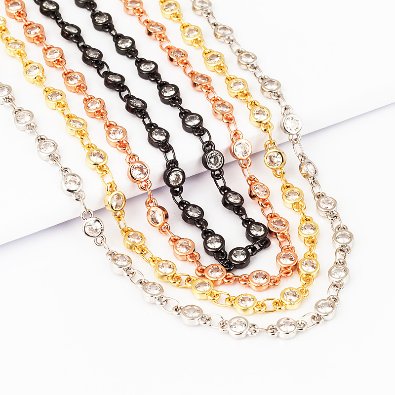 Sturdy half finished CZ chain  - Rose Gold Bracelet 评论和价格