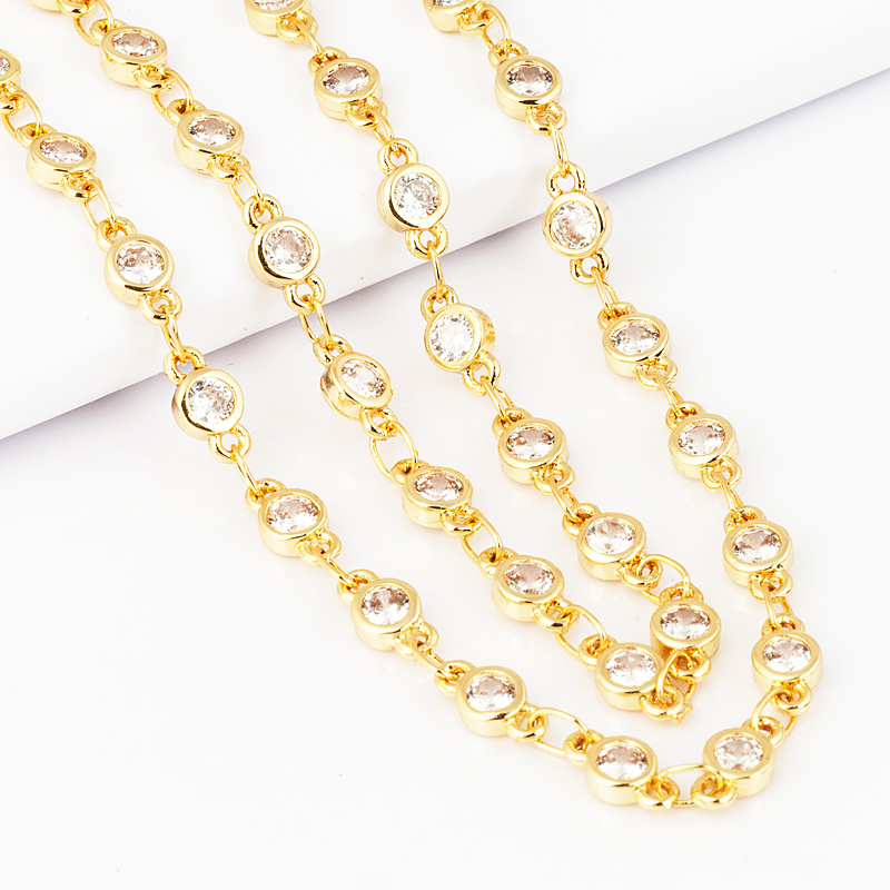 Sturdy half finished CZ chain  - Rose Gold Bracelet 评论和价格