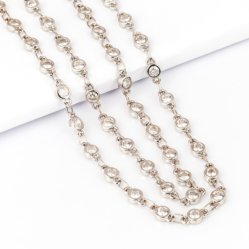 Sturdy half finished CZ chain  - Rose Gold Bracelet 评论和价格