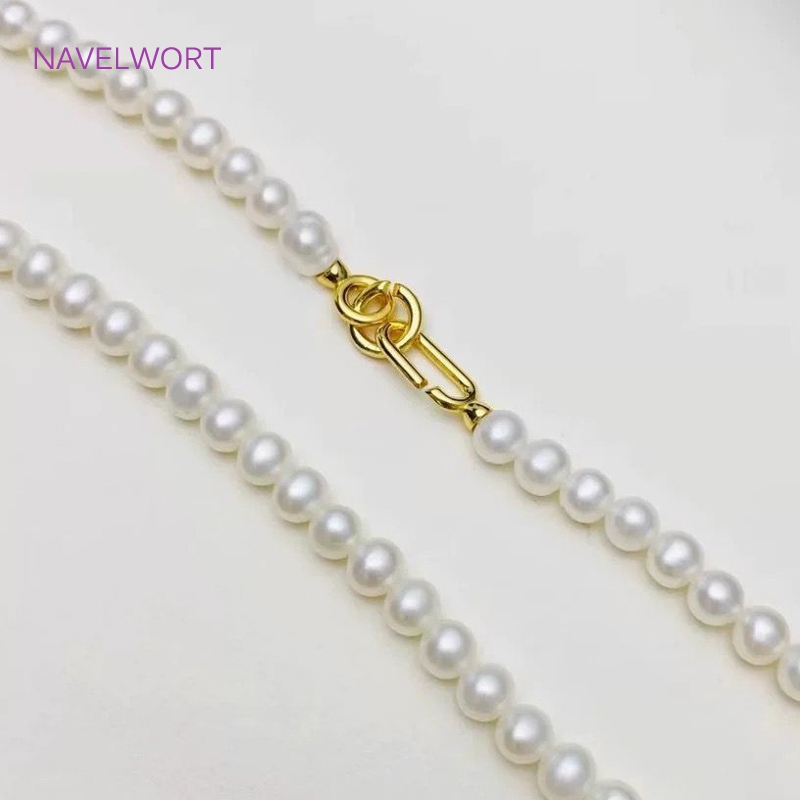 1/2/4Pcs 18K Gold Plated Pearl - Pearl Necklace 评论和价格