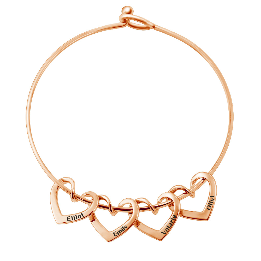 Customized Engraved Name Brace - Rose Gold Bracelet 评论和价格