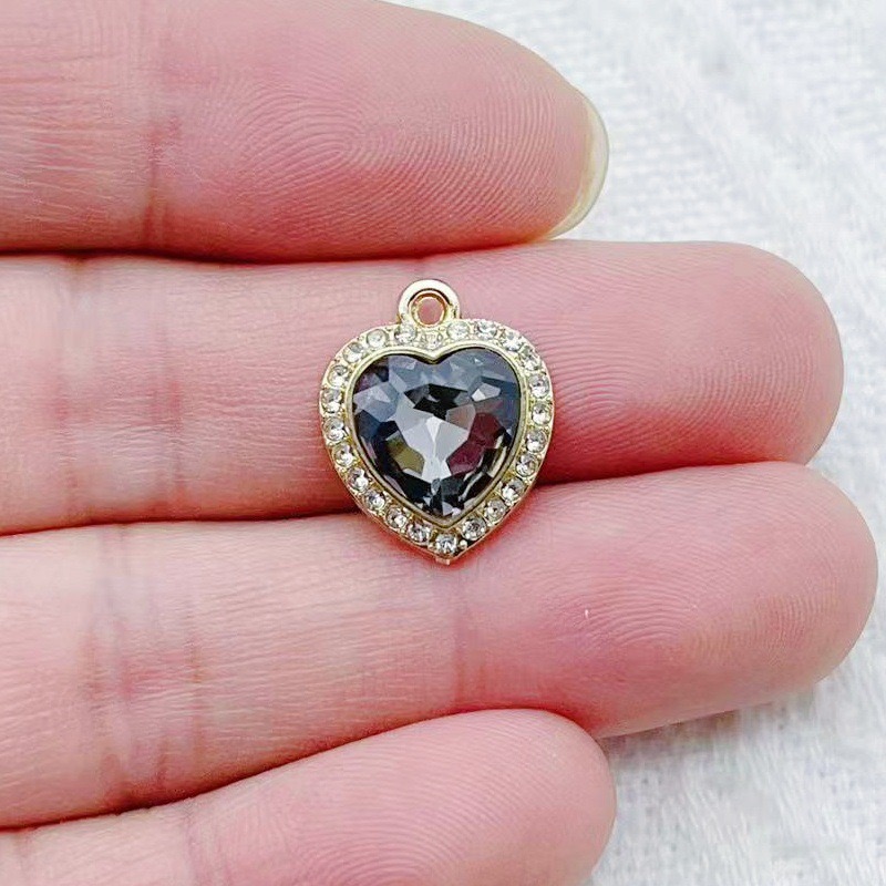 10pcs heart-shaped inlaid colo - Necklace Pendant 评论和价格