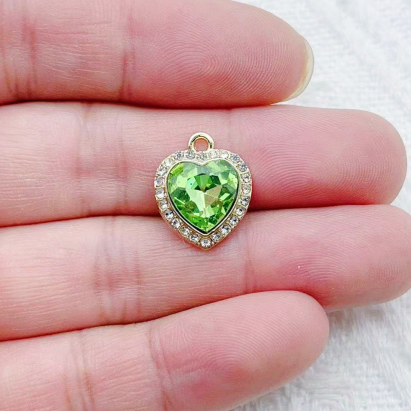 10pcs heart-shaped inlaid colo - Necklace Pendant 评论和价格