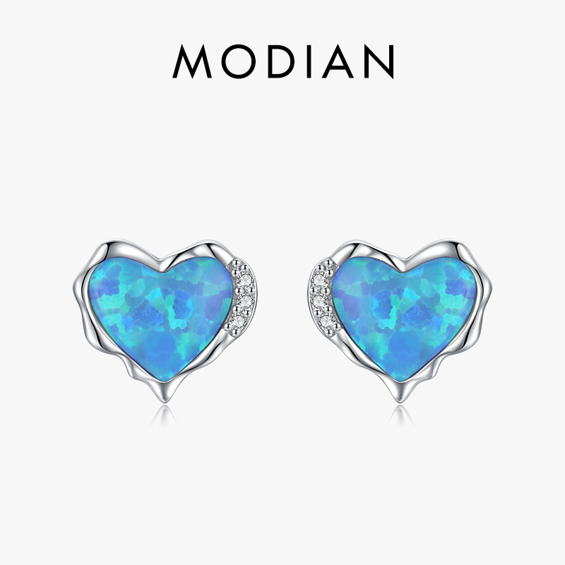 Modian 925 Sterling Silver Tre - Opal Earrings Dangle 评论和价格
