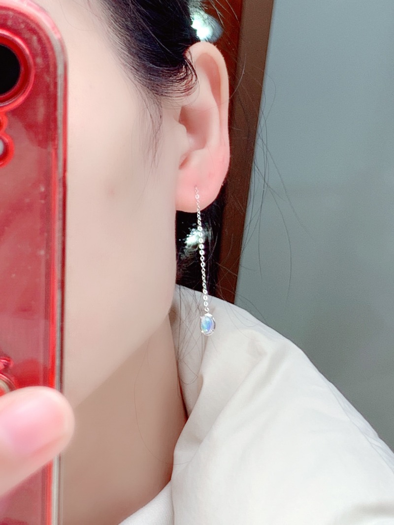 Oval 4*6MM Natural Opal Drop E - Opal Earrings Dangle 评论和价格