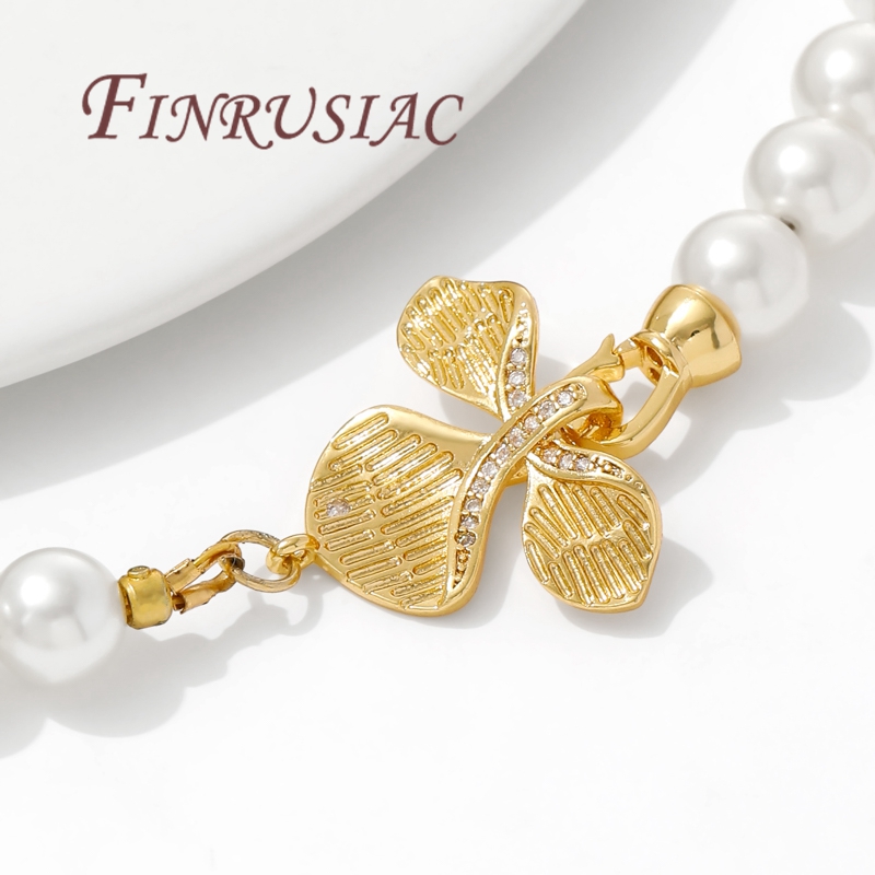 18K Gold Plated Connectors Cla - Pearl Necklace 评论和价格