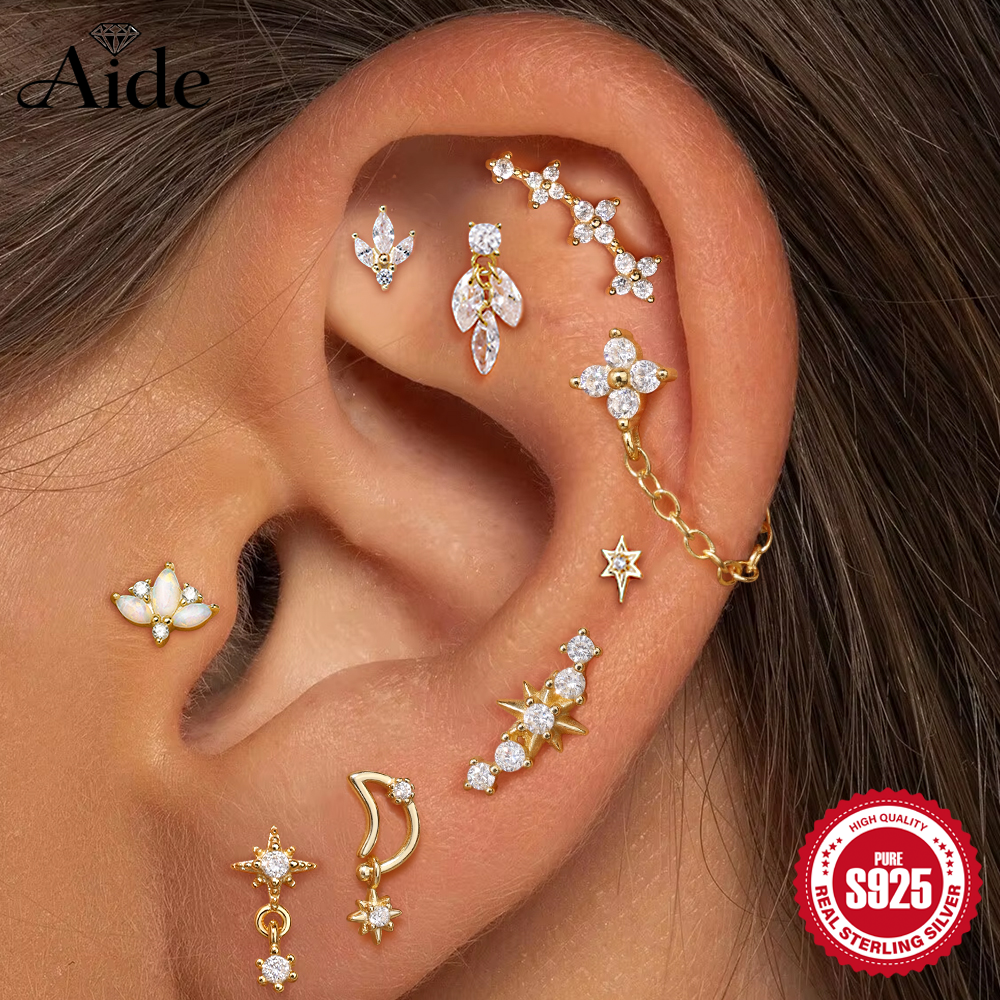 AIDE 925 Sterling Silver Zirco - Opal Earrings Dangle 评论和价格