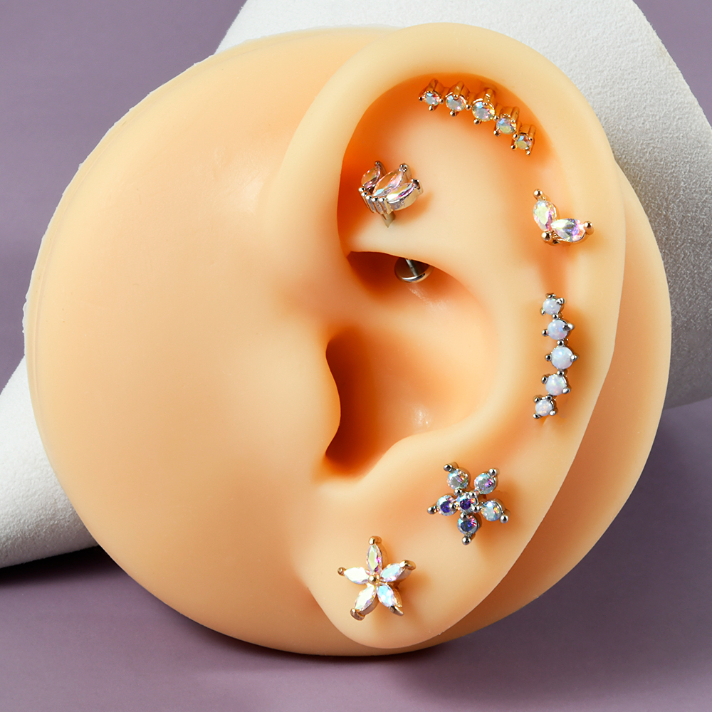 1PC Stainless Steel Opal Flowe - Opal Earrings Dangle 评论和价格