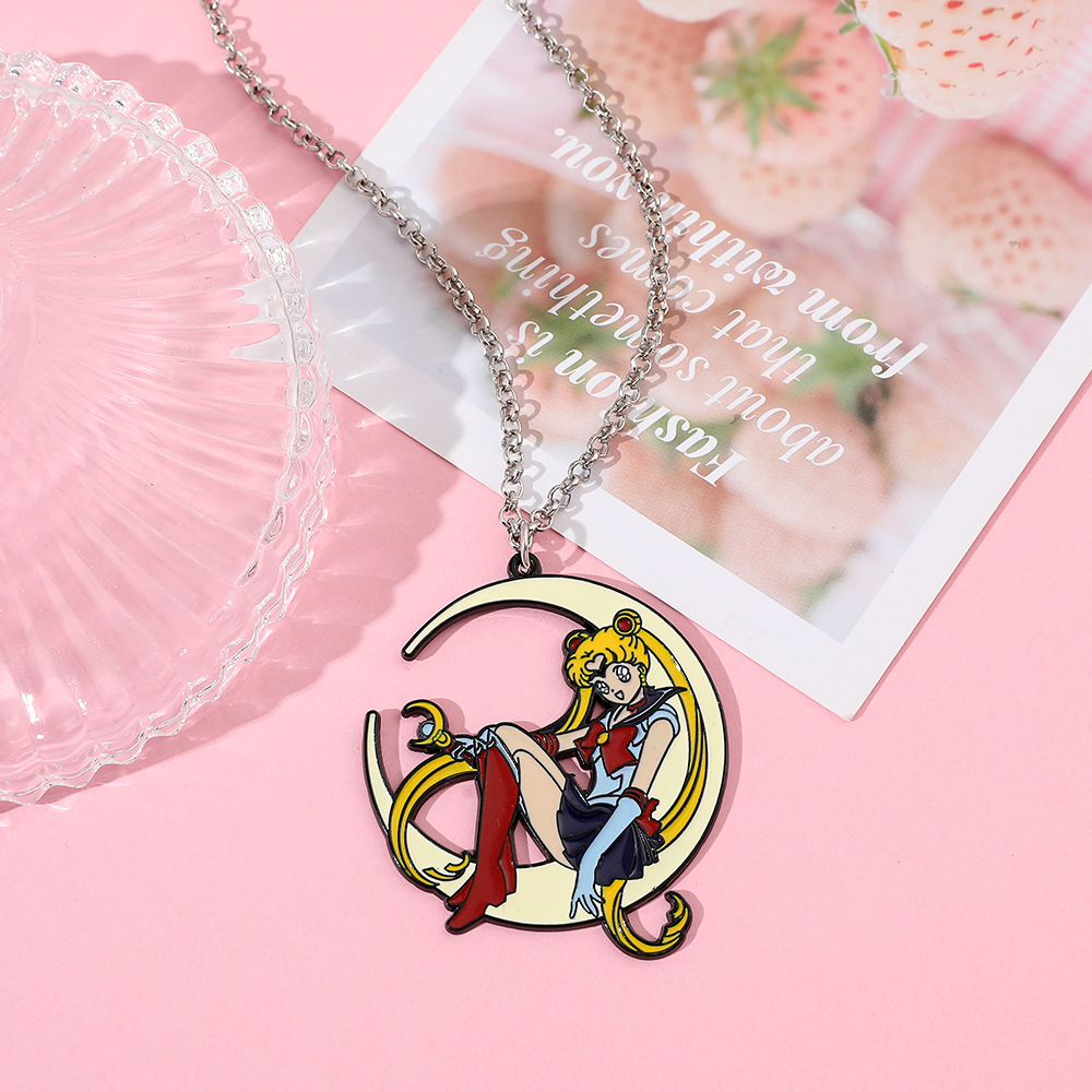 Sweet Anime Metal Enamel Neckl - Necklace Pendant 评论和价格