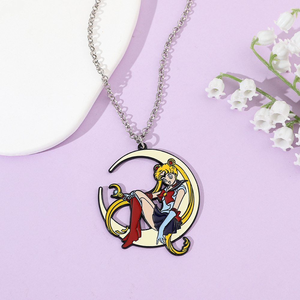 Sweet Anime Metal Enamel Neckl - Necklace Pendant 评论和价格