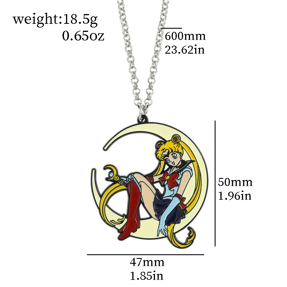 Sweet Anime Metal Enamel Neckl - Necklace Pendant 评论和价格