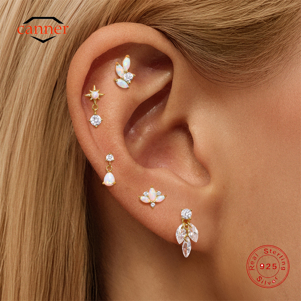 CANNER 1PC 925 Sterling Silver - Opal Earrings Dangle 评论和价格