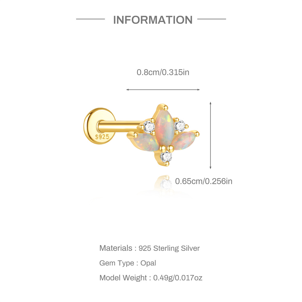 CANNER 1PC 925 Sterling Silver - Opal Earrings Dangle 评论和价格