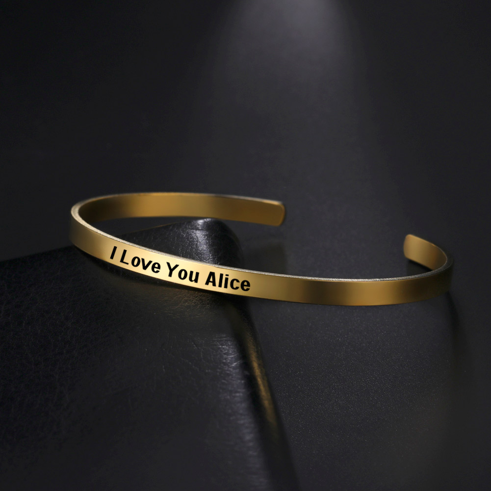 Name Bangle Personalized Brace - Rose Gold Bracelet 评论和价格