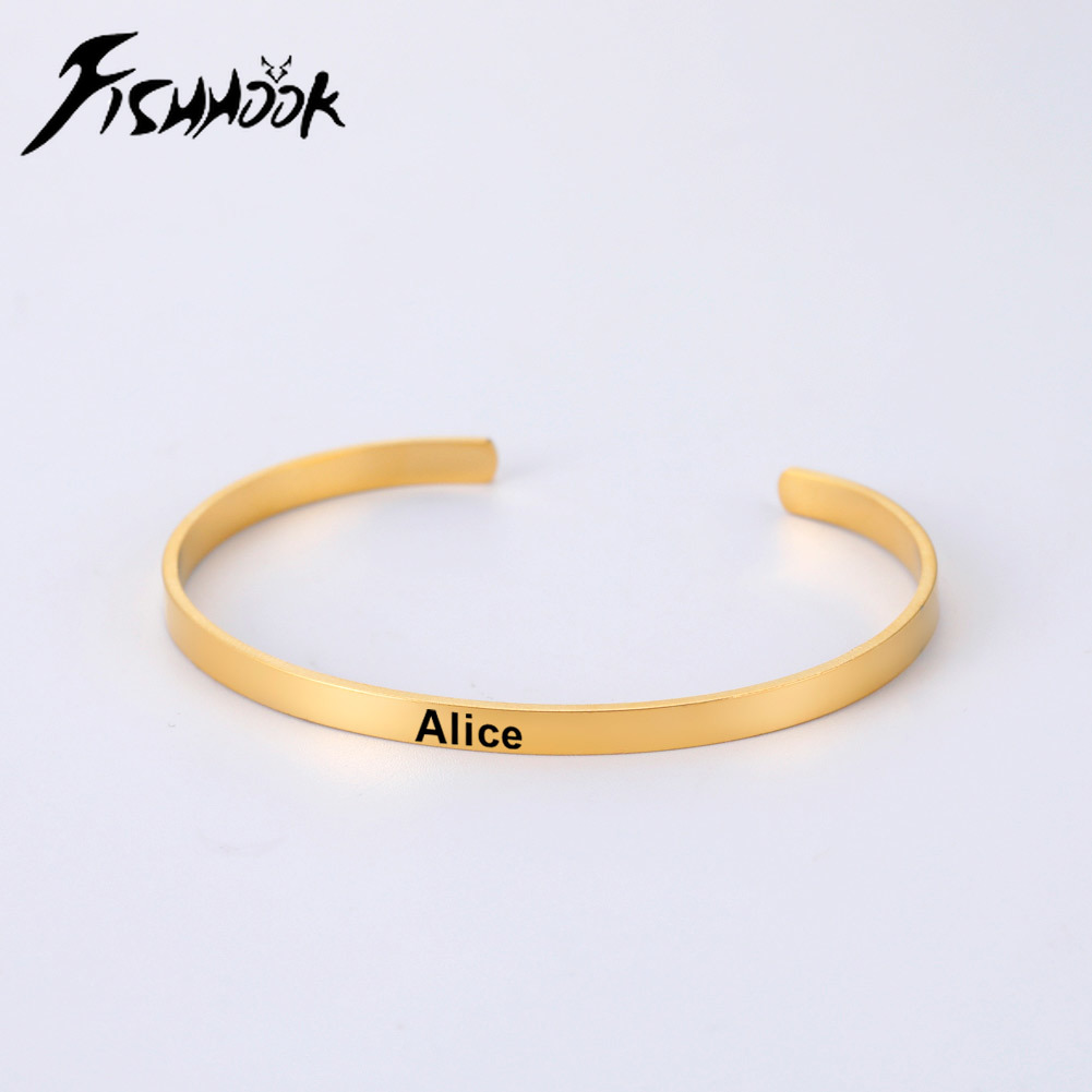 Name Bangle Personalized Brace - Rose Gold Bracelet 评论和价格