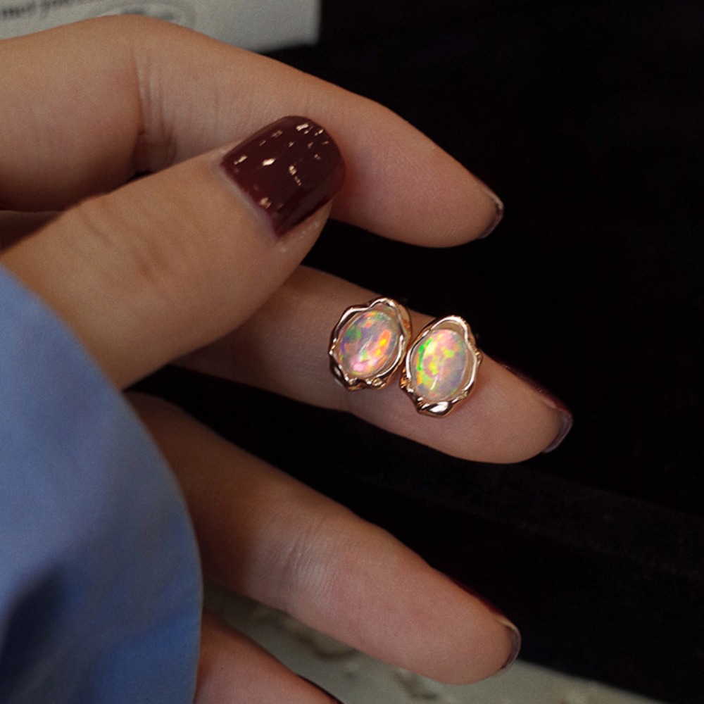 Vintage Temperament  925 Sterl - Opal Earrings Dangle 评论和价格