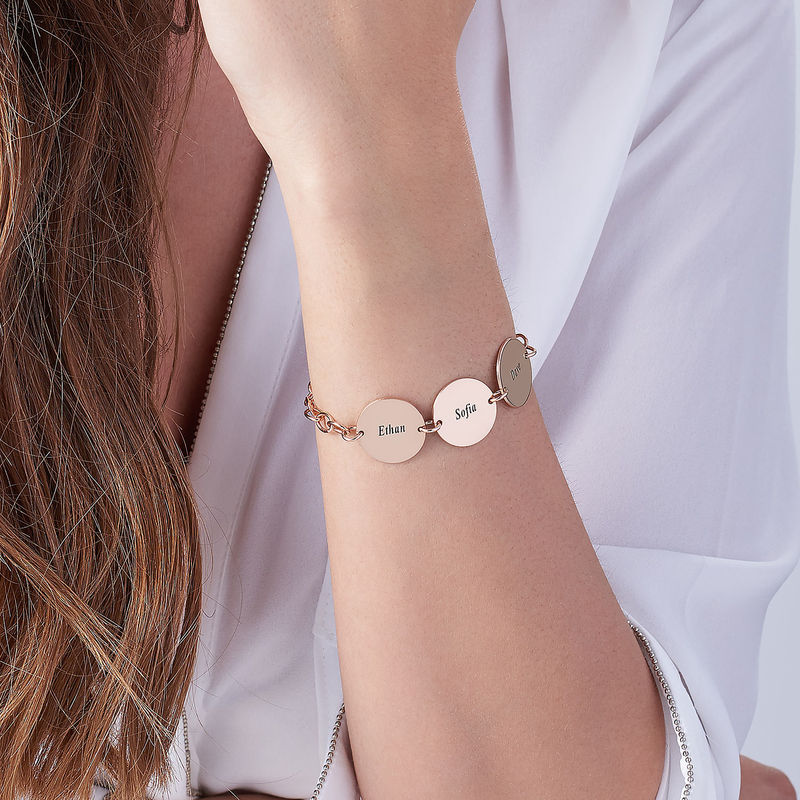 Engraved Name Bracelet 18K Gol - Rose Gold Bracelet 评论和价格