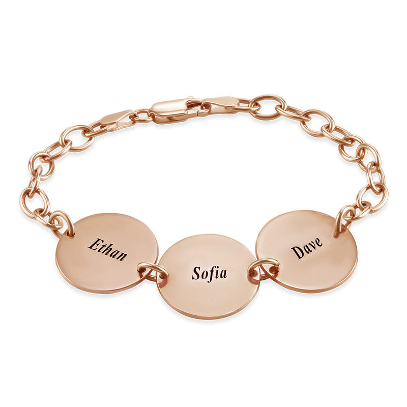Engraved Name Bracelet 18K Gol - Rose Gold Bracelet 评论和价格