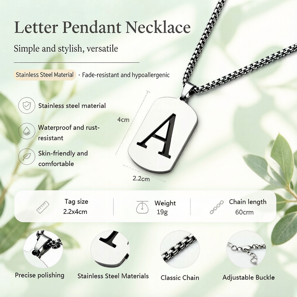 Personalized Stainless Steel I - Necklace Pendant 评论和价格